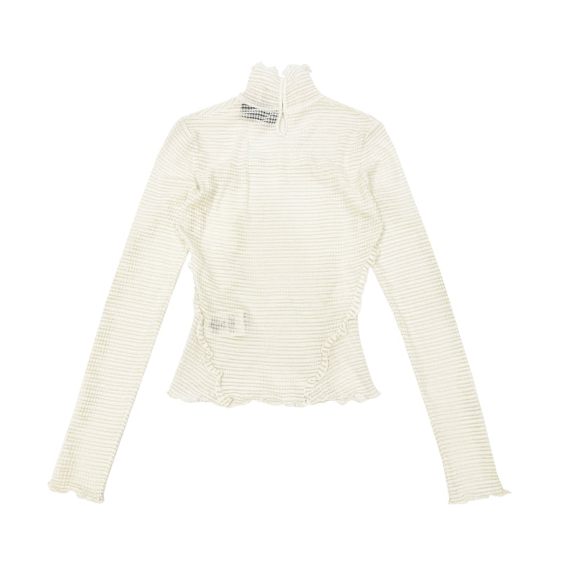 Fendi Matching Tone Ruffle Detail Sweater | Designer code: FZX840ALAE | Luxury Fashion Eshop | Miamaia.com
