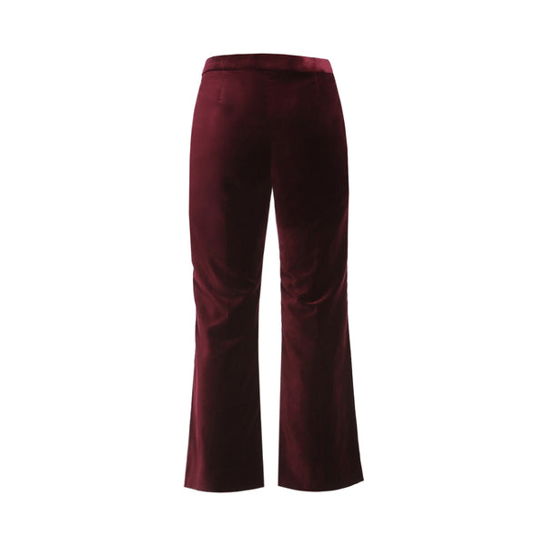 Saint Laurent Mid Rise Flared Velvet Pants | Designer code: 532917Y525R | Luxury Fashion Eshop | Miamaia.com