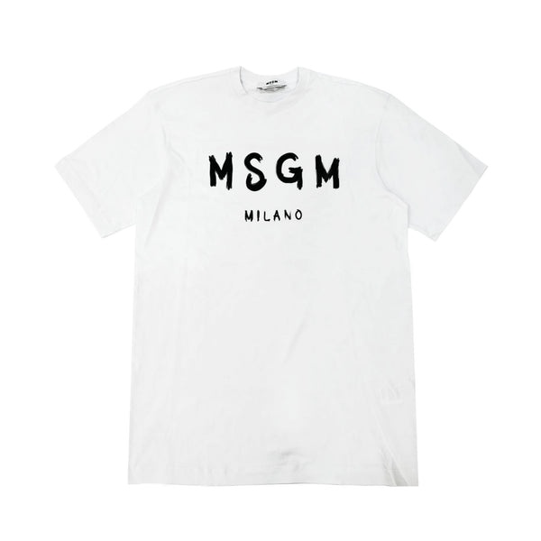 MSGM Logo Printed T Shirt Dress | Designer code: 2000MDA510200002 | Luxury Fashion Eshop | Miamaia.com