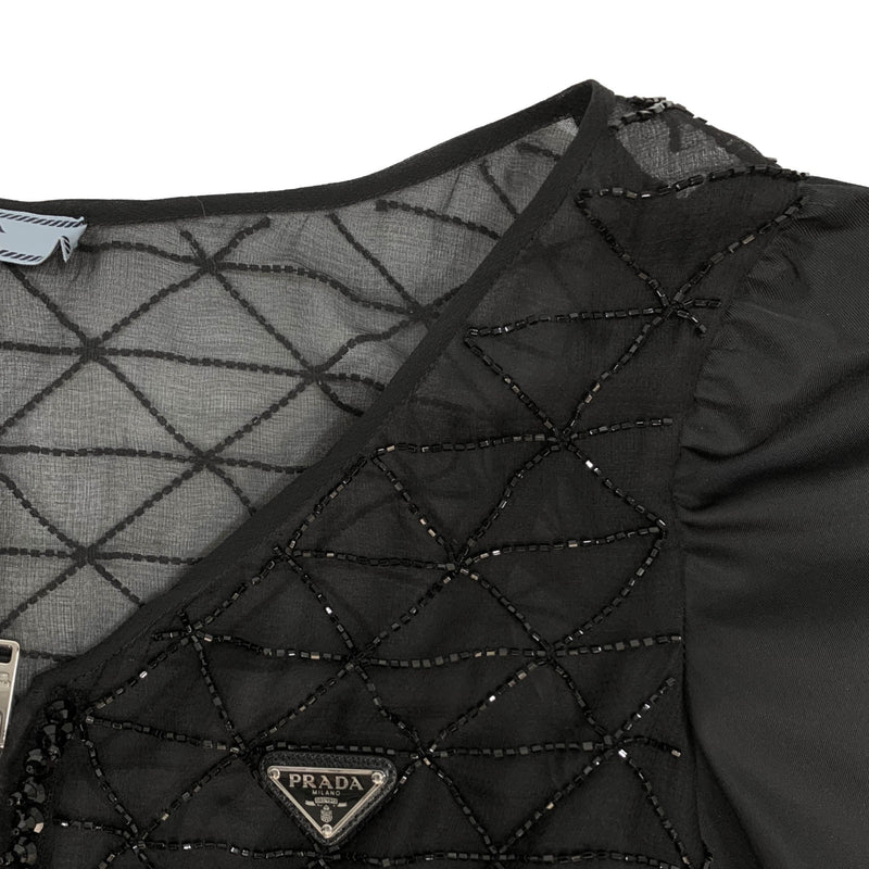 Prada Sutera Dress With Triangle Beads | Designer code: P3E67RS2111ZB1 | Luxury Fashion Eshop | Miamaia.com