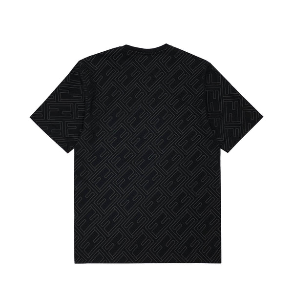 Louis Vuitton Men's Black Cotton Allover Logos Printed T-Shirt