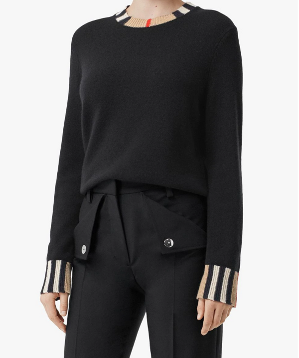 Burberry Check Collar Sweater | Designer code: 8008939 | Luxury Fashion Eshop | Miamaia.com