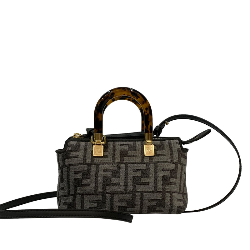 Fendi Neutral By The Way Boston FF Logo Mini Bag | Designer code: 8BS067AL9Q | Luxury Fashion Eshop | Miamaia.com