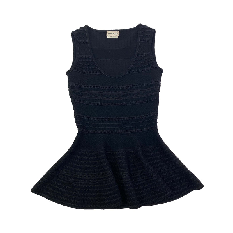 Alexander McQueen Knitted Peplum Top | Designer code: 610721Q1AL5 | Luxury Fashion Eshop | Miamaia.com