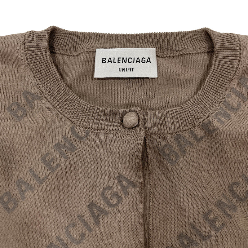 Balenciaga Allover Logo Cropped Cardigan | Designer code: 706303T3234 | Luxury Fashion Eshop | Miamaia.com