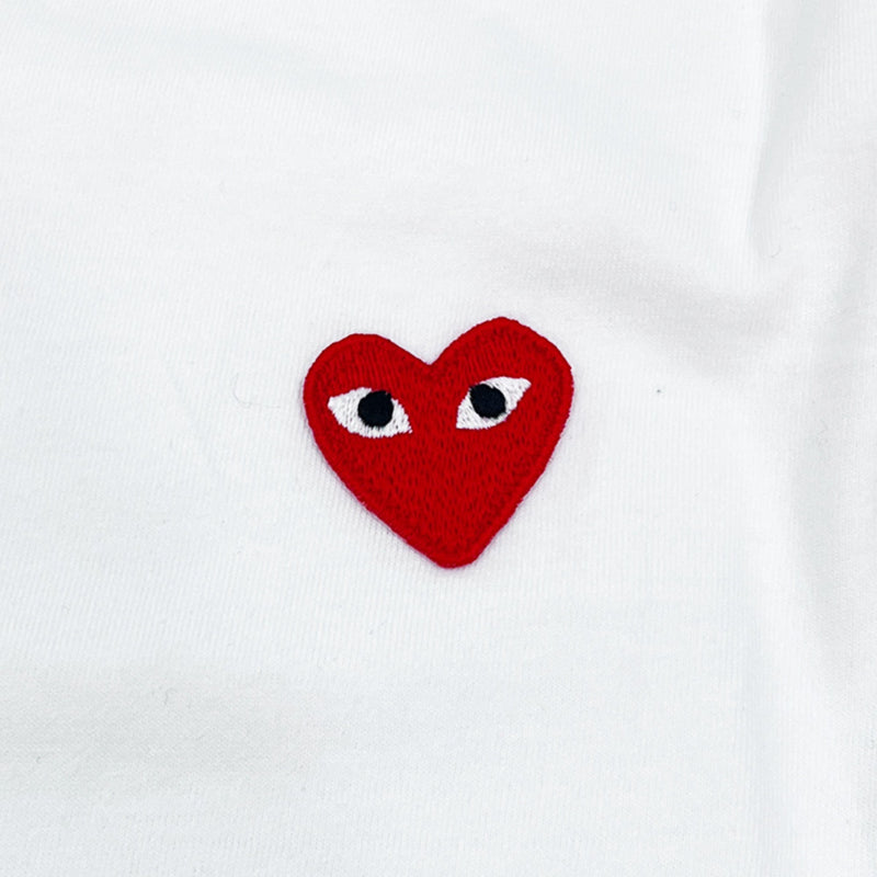 Comme Des Garcons Play Embroidered Heart T-shirt | Designer code: P1T118 | Luxury Fashion Eshop | Miamaia.com