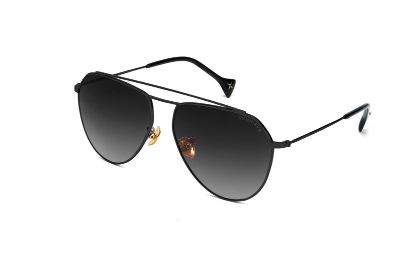 Donnieye Divine Black Aviator Sunglasses | Designer code: DYDIVINE | Luxury Fashion Eshop | Miamaia.com