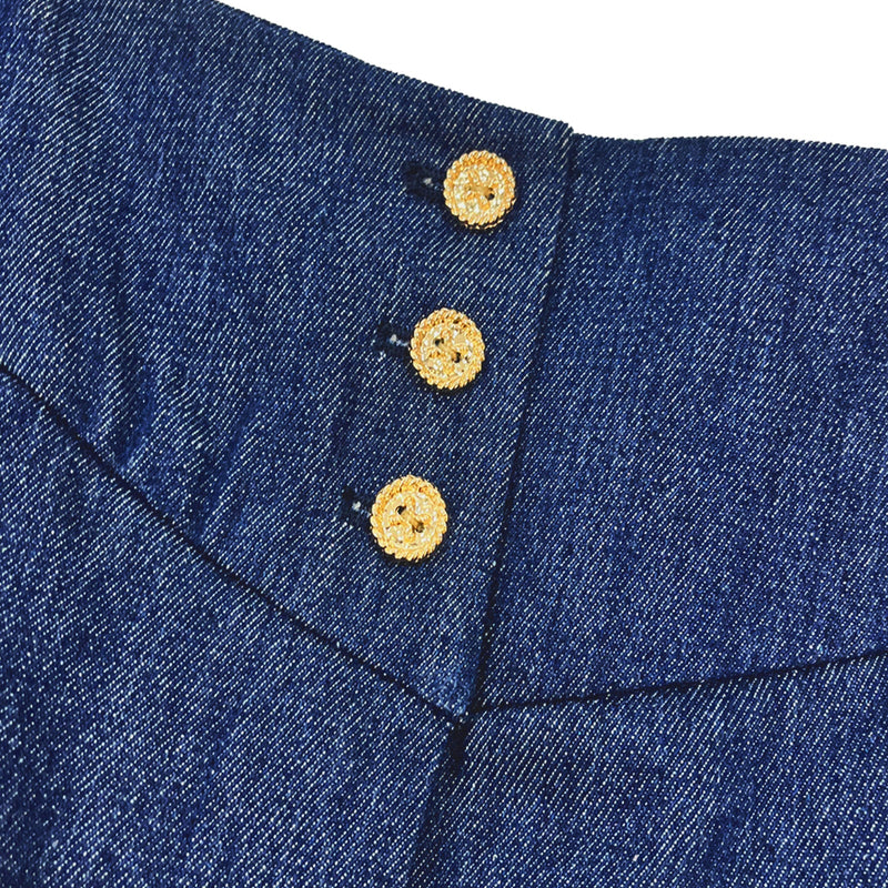 Edward Achour Decorative Buttons Denim Shorts | Designer code: 11008038 | Luxury Fashion Eshop | Miamaia.com