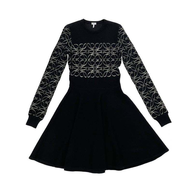 Loewe Anagram Devore Flared Mini Dress | Designer code: S540Y15K52 | Luxury Fashion Eshop | Miamaia.com