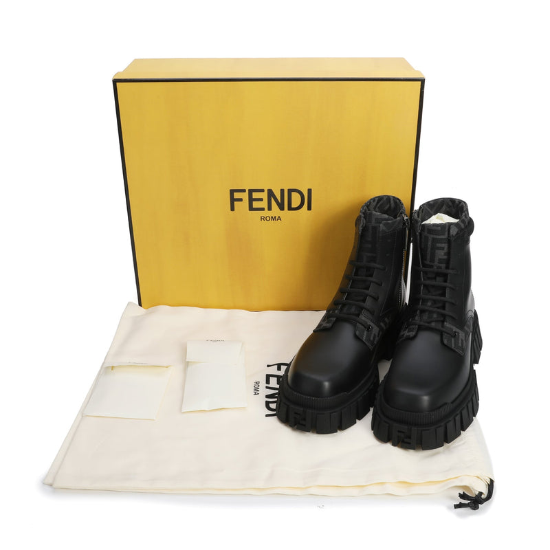 Fendi Monogram Lace Up Boots | Designer code: 7U1458ADMK | Luxury Fashion Eshop | Miamaia.com
