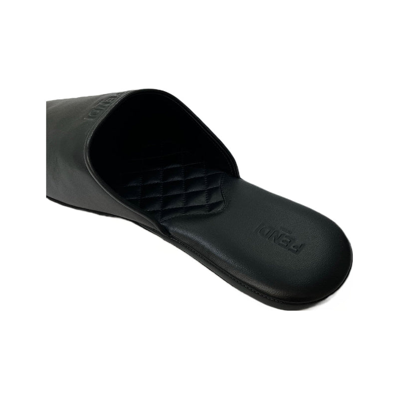 Fendi Embossed Logo Leather Slippers | Designer code: 7P1422NBA | Luxury Fashion Eshop | Miamaia.com