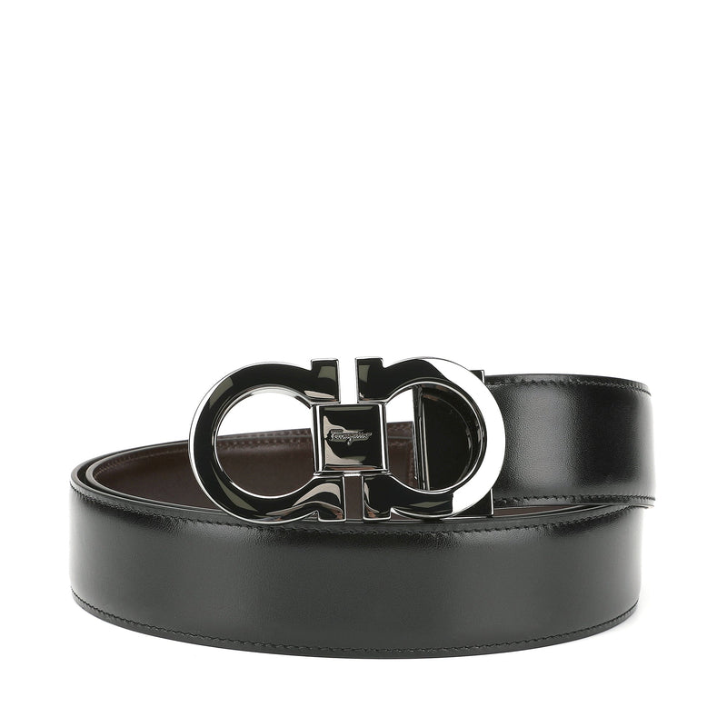 Salvatore Ferragamo Reversable Gancini Buckle Leather Belt, Designer code:  644557, Luxury Fashion Eshop