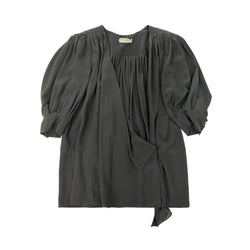 Givenchy Wrap Front Silk Draped Blouse | Designer code: BW60S612EH | Luxury Fashion Eshop | Miamaia.com