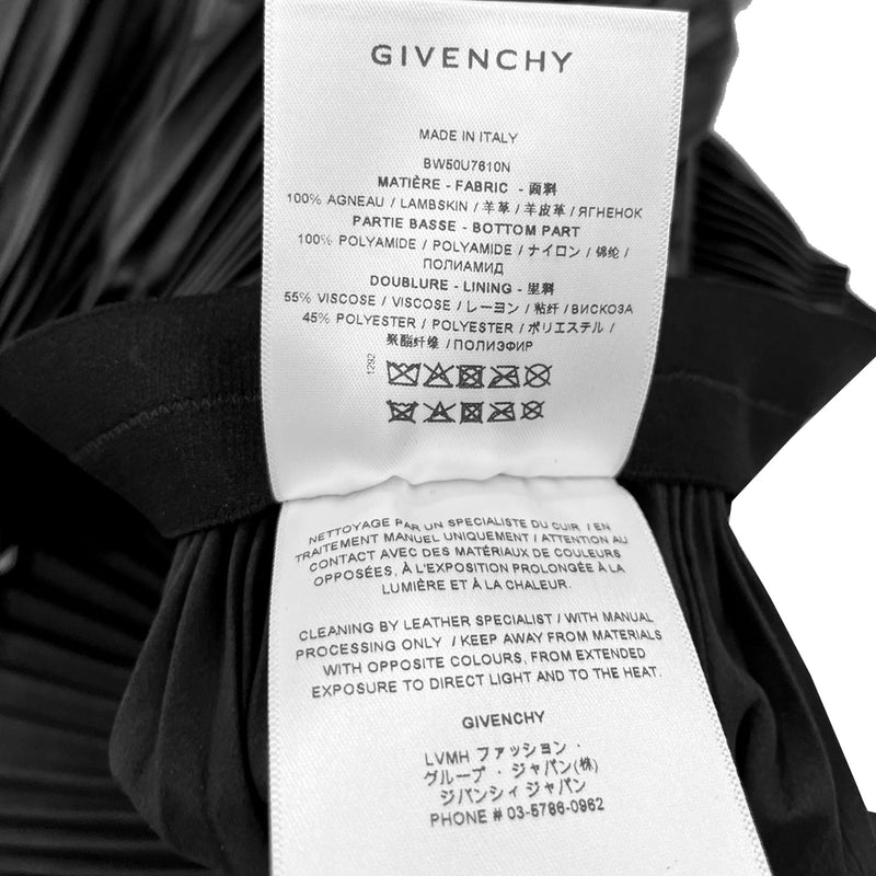 Givenchy Shorts In Pleated Leather With Flounce | Designer code: BW50U7610N | Luxury Fashion Eshop | Miamaia.com