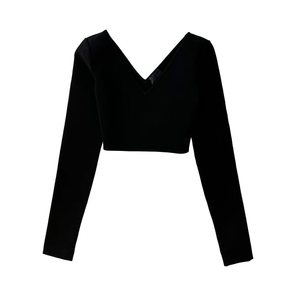 Givenchy Cropped Long Sleeve V Neck Top | Designer code: BW60X2301F | Luxury Fashion Eshop | Miamaia.com