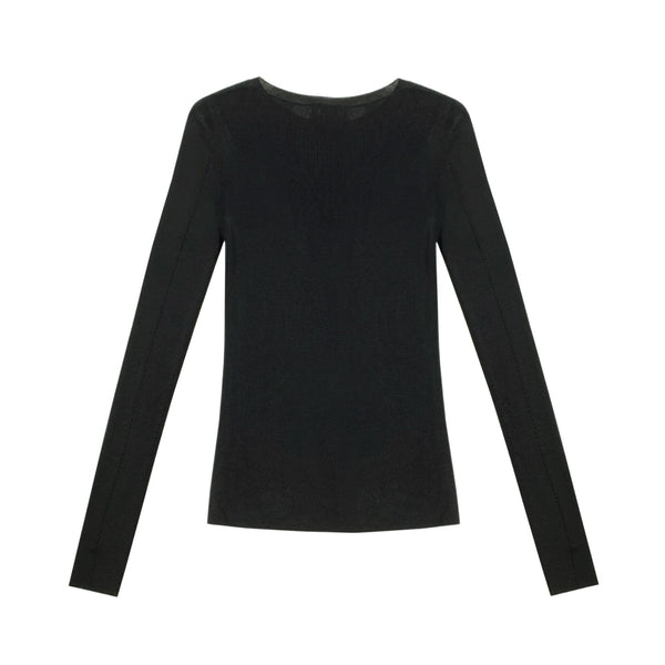 Saint Laurent Rib Knit Top | Designer code: 717820Y75UM | Luxury Fashion Eshop | Miamaia.com