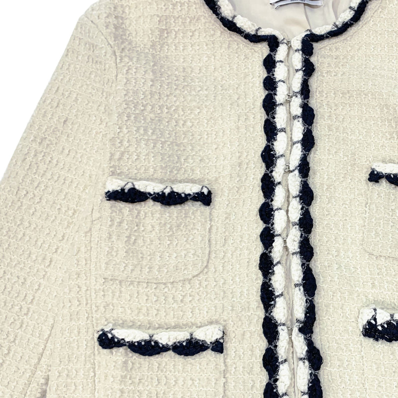 Label Mirror Four Pockets Tweed Jacket With Contrast Trim | Designer code: LM2022FW042 | Luxury Fashion Eshop | Miamaia.com