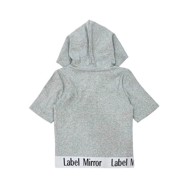 Label Mirror Ribbed Elastic Zip Up Hoodie | Designer code: LM2022SS019 | Luxury Fashion Eshop | Miamaia.com