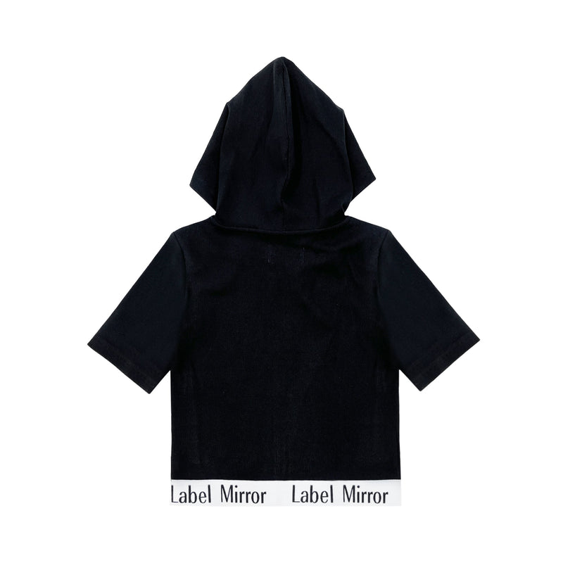 Label Mirror Ribbed Elastic Zip Up Hoodie | Designer code: LM2022SS019 | Luxury Fashion Eshop | Miamaia.com