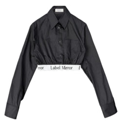 Label Mirror Repeat Logo Cropped Shirt | Designer code: LM2022SS005 | Luxury Fashion Eshop | Miamaia.com