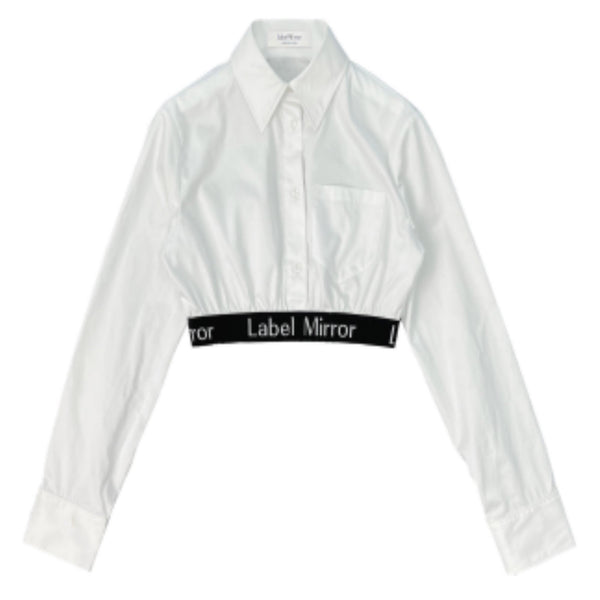 Label Mirror Repeat Logo Cropped Shirt | Designer code: LM2022SS005 | Luxury Fashion Eshop | Miamaia.com
