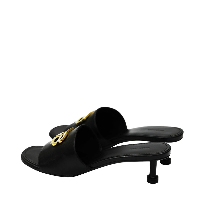 Balenciaga BB Plaque Heel Sandal | Designer code: 722309WBCW1 | Luxury Fashion Eshop | Miamaia.com