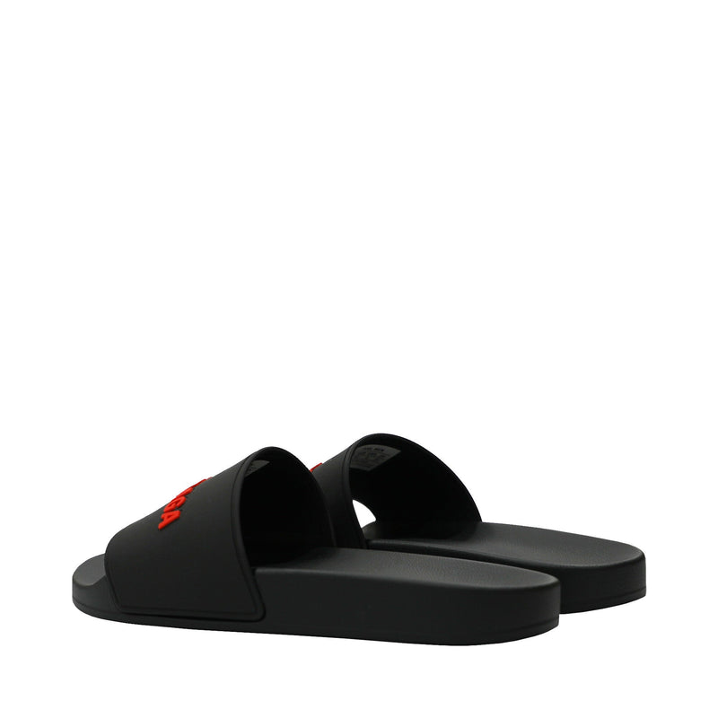 Balenciaga Logo Embossed Pool Slides | Designer code: 565826W1S80 | Luxury Fashion Eshop | Miamaia.com