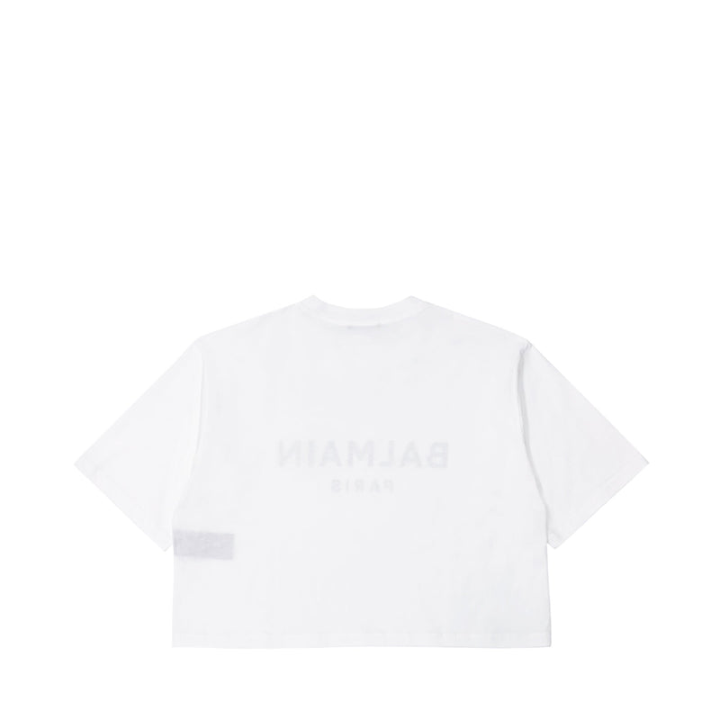 Balmain Logo Print T-shirt | Designer code: YF1EE020BB02 | Luxury Fashion Eshop | Miamaia.com