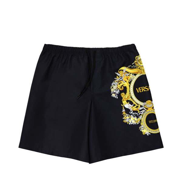 Versace Logo Print Swim Shorts | Designer code: 10015981A06330 | Luxury Fashion Eshop | Miamaia.com