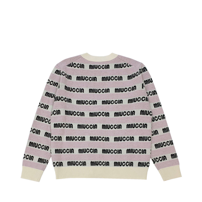 Miuccia Logo Intarsia Knitted Cardigan | Designer code: MC2022AW0009 | Luxury Fashion Eshop | Miamaia.com