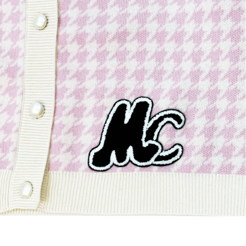 Miuccia Houndstooth Intarsia Knitted Cardigan | Designer code: MC2022AW0011 | Luxury Fashion Eshop | Miamaia.com