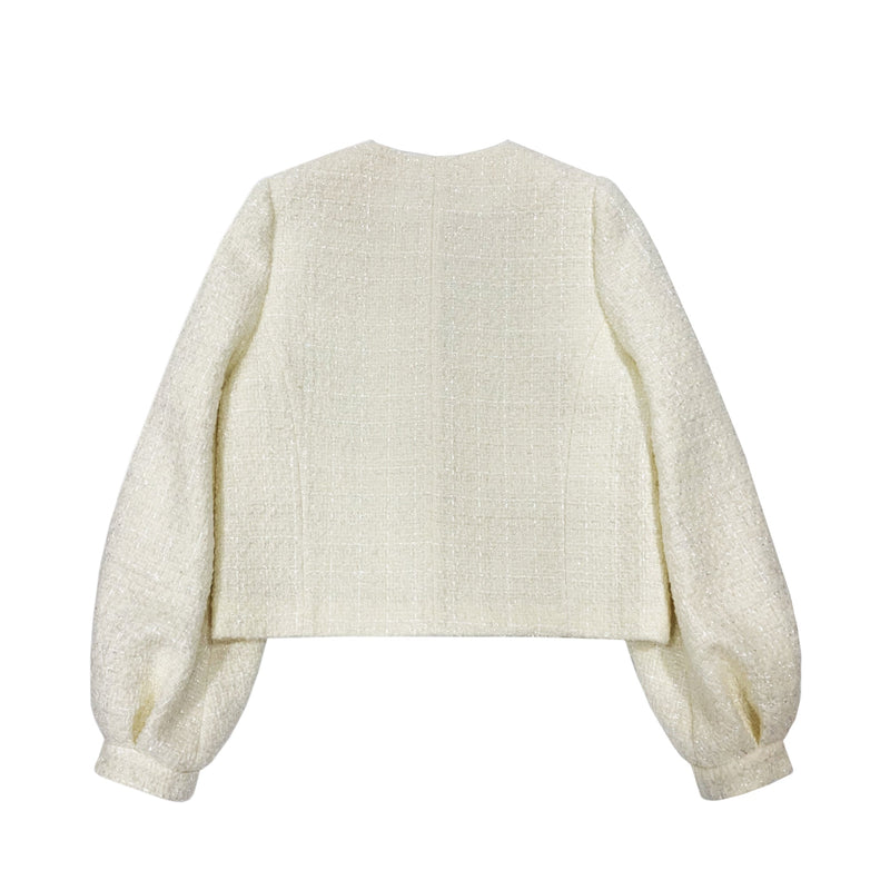 Miuccia Puff Sleeve Tweed Jacket | Designer code: MC2023SS0017 | Luxury Fashion Eshop | Miamaia.com