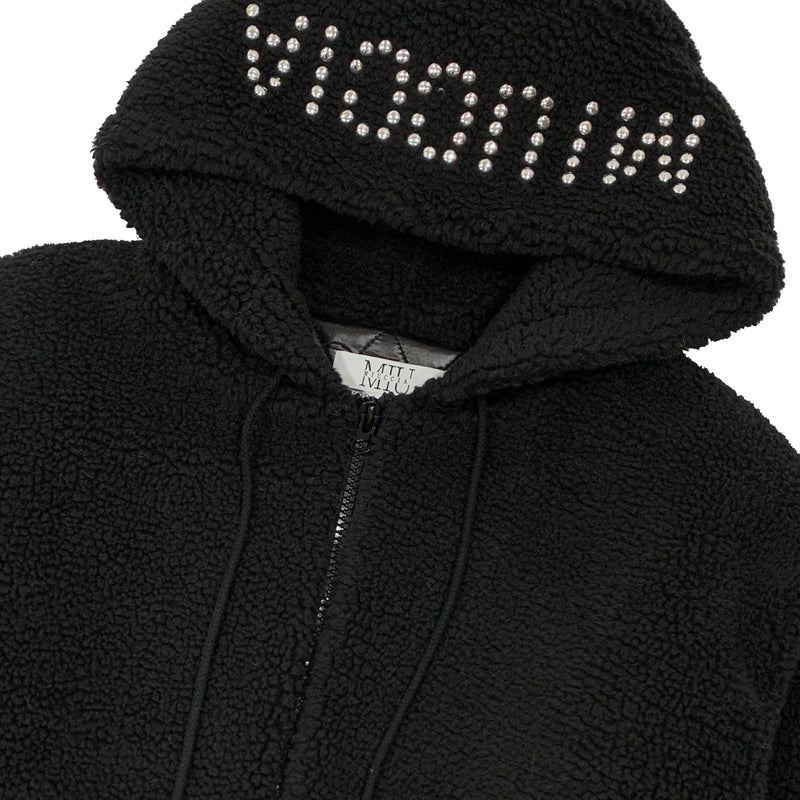 Miuccia Fleece Zip Up Hoodie | Designer code: MC2022AW0097 | Luxury Fashion Eshop | Miamaia.com