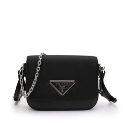 Prada Nylon And Leather Identity Shoulder Bag - Black