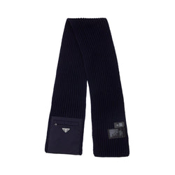 Prada Zipped Pocket Knitted Scarf | Designer code: UMS354S2021WTO | Luxury Fashion Eshop | Miamaia.com