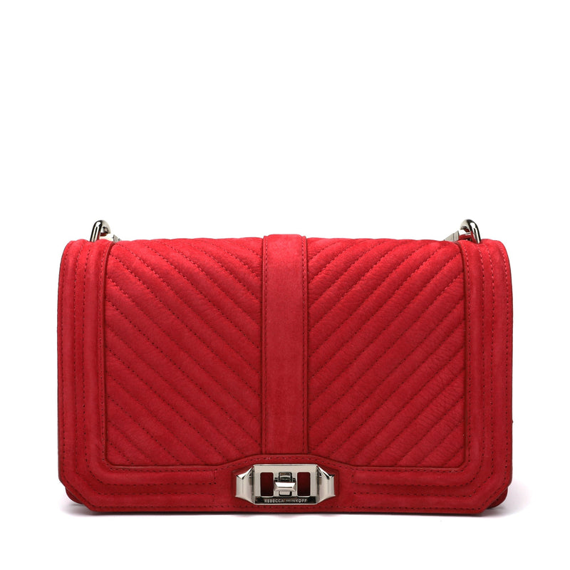Rebecca Minkoff Chevron Quilted Love Crossbody Bag | Designer code: HH18ECQX08 | Luxury Fashion Eshop | Miamaia.com