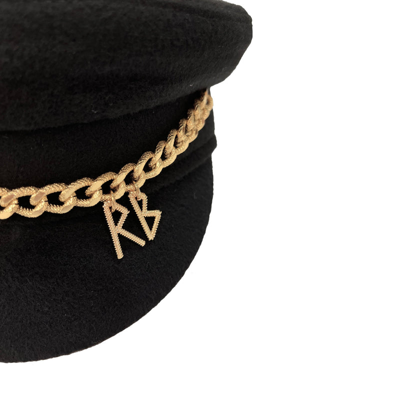 Ruslan Baginskiy Chain Detail Baker Boy Hat | Designer code: KPC033WGCHRB | Luxury Fashion Eshop | Miamaia.com