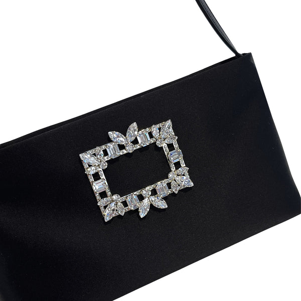 Roger Vivier Nightlily Mini Satin Shoulder Bag | Designer code: RBWAMZW0100Q5K | Luxury Fashion Eshop | Miamaia.com