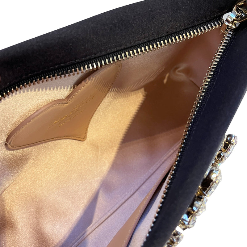 Roger Vivier Nightlily Mini Satin Shoulder Bag | Designer code: RBWAMZW0100Q5K | Luxury Fashion Eshop | Miamaia.com