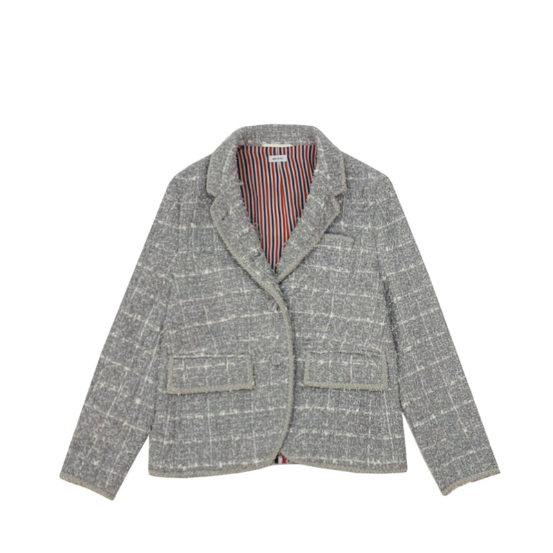 Thom Browne Tweed Single Breasted Blazer | Designer code: FBC812EF0054 | Luxury Fashion Eshop | Miamaia.com