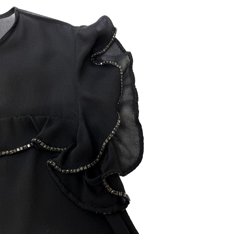 Saint Laurent Crystal Embellished Blouse | Designer code: 551324Y059R | Luxury Fashion Eshop | Miamaia.com