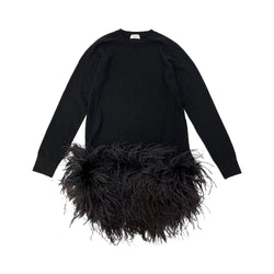 Saint Laurent Feather Hem Mini Dress | Designer code: 632196YATC2 | Luxury Fashion Eshop | Miamaia.com