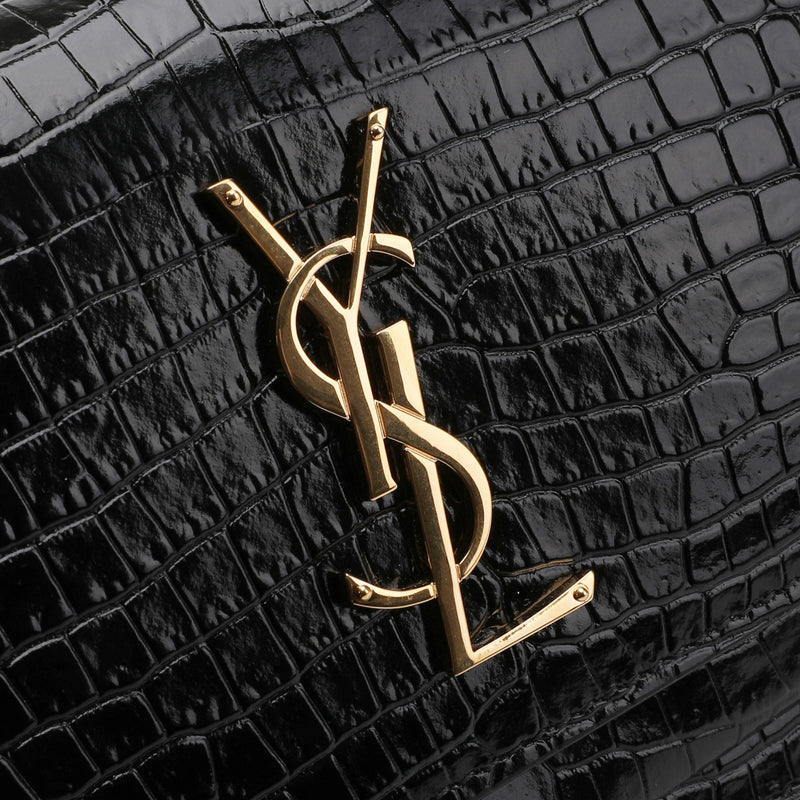 Saint Laurent Sunset Chain Wallet In Crocodile Embossed Leather | Designer code: 533026DND1J | Luxury Fashion Eshop | Miamaia.com
