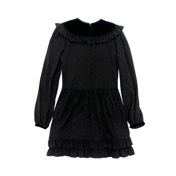 Saint Laurent Ruffled Jacquard Dress | Designer code: 661612Y5D16 | Luxury Fashion Eshop | Miamaia.com