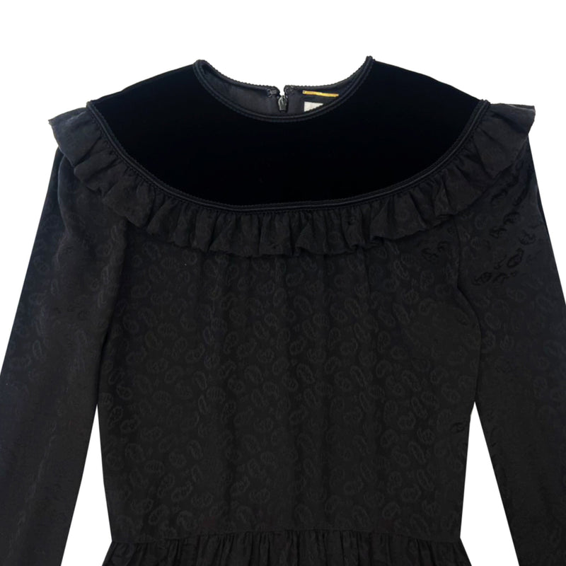 Saint Laurent Ruffled Jacquard Dress | Designer code: 661612Y5D16 | Luxury Fashion Eshop | Miamaia.com