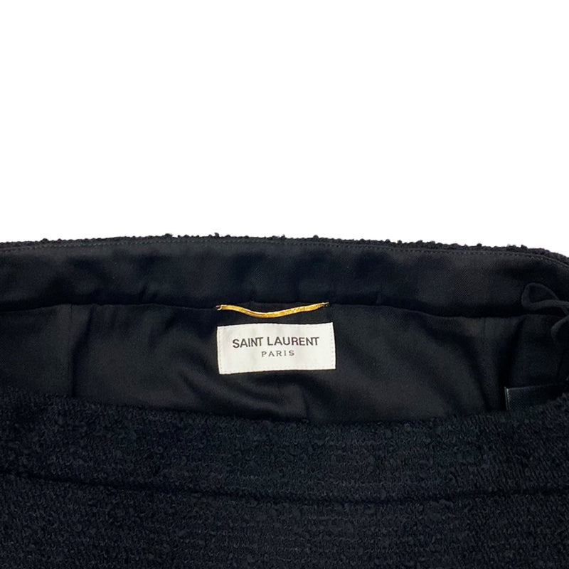 Saint Laurent Lace Trim Boucle Miniskirt | Designer code: 672223Y3C82 | Luxury Fashion Eshop | Miamaia.com