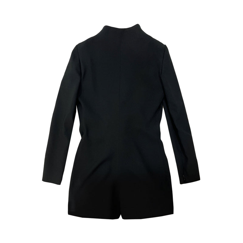 Saint Laurent Ruched Zip Front Silk Playsuit | Designer code: 690776Y012W | Luxury Fashion Eshop | Miamaia.com