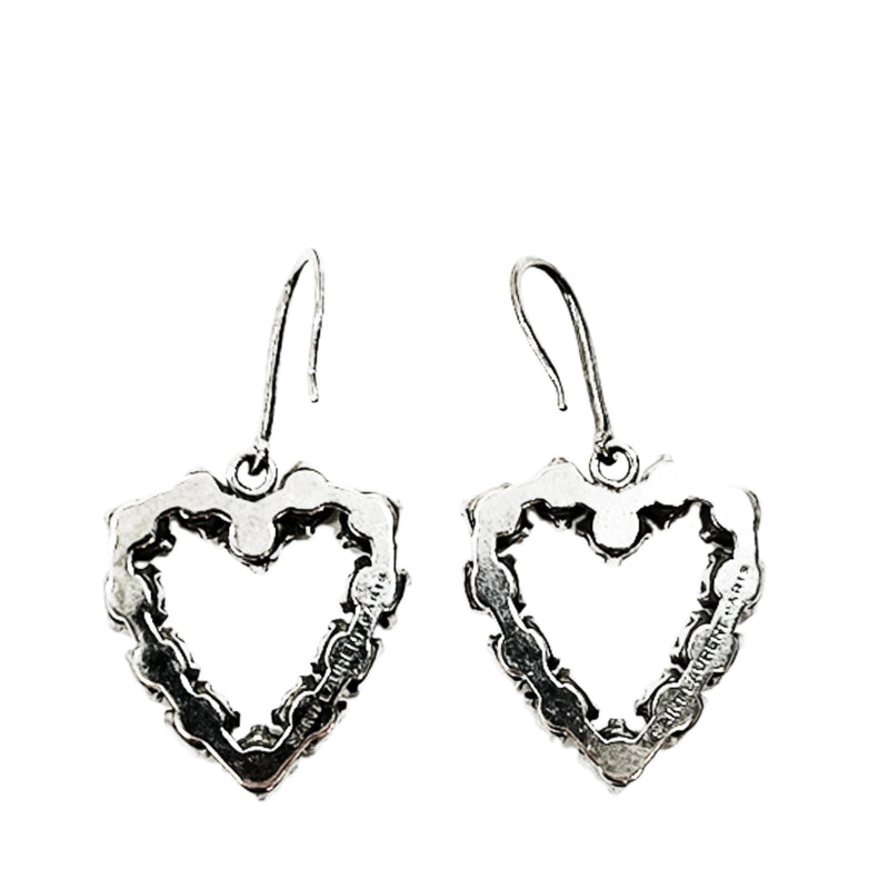 Saint Laurent Crystal Embellished Heart Earrings | Designer code: 683265Y1526 | Luxury Fashion Eshop | Miamaia.com