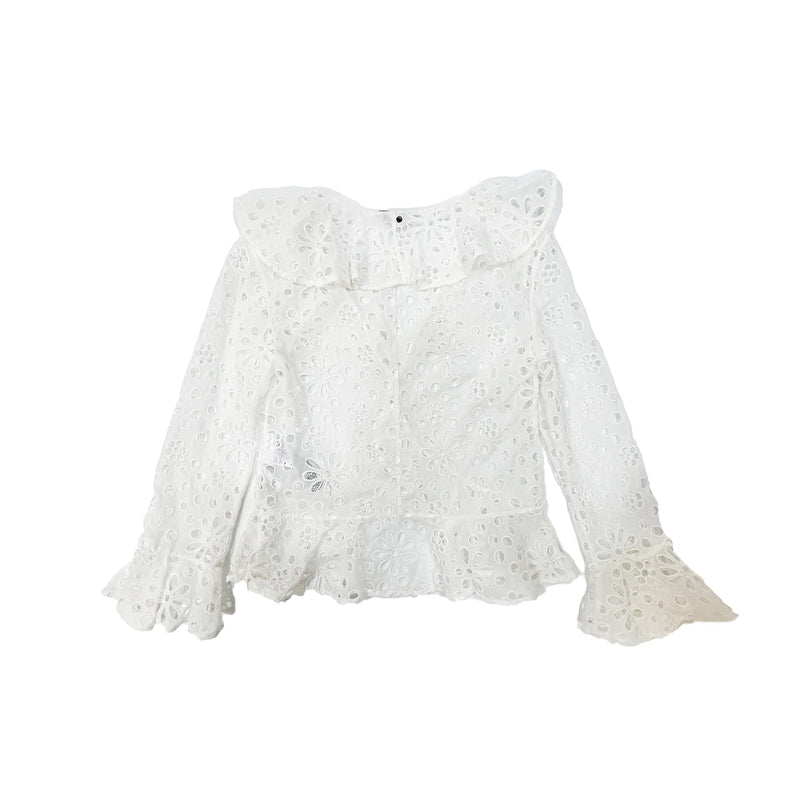 Saint Laurent Embroidered Design Long Sleeve Blouse | Designer code: 686567Y3E08 | Luxury Fashion Eshop | Miamaia.com