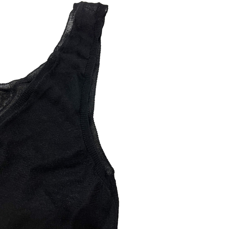 Saint Laurent Sheer Knit Sleeveless Bodysuit | Designer code: 700939Y75LI | Luxury Fashion Eshop | Miamaia.com